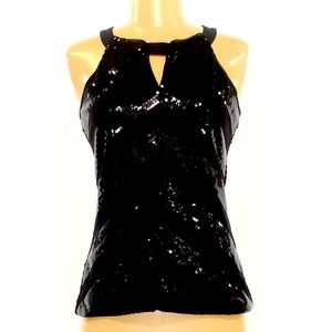 WHBM Sequin Sleeveless Halter Top NWOT
